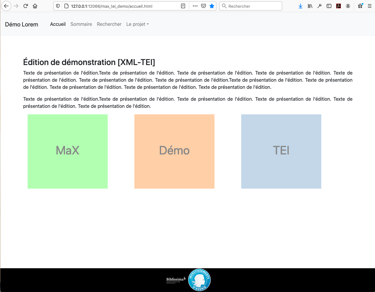 édition de démonstration