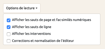 Options de lecture